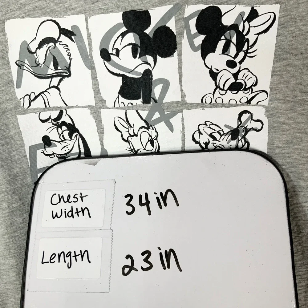 GAP Kids Disney Gray Mickey & Friends T-Shirt L Pullover Crew Neck Short Sleeve